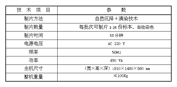 液基細(xì)胞分離制片染色一體機(jī)lct技術(shù)參數(shù)