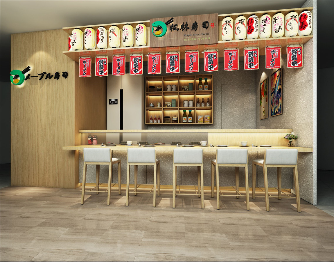 鄭州楓林日式手握壽司店裝修設計案例