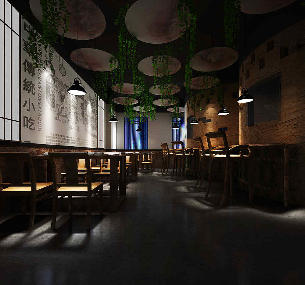 鄭州兗州夫子雞餐飲店裝修公司設(shè)計案例