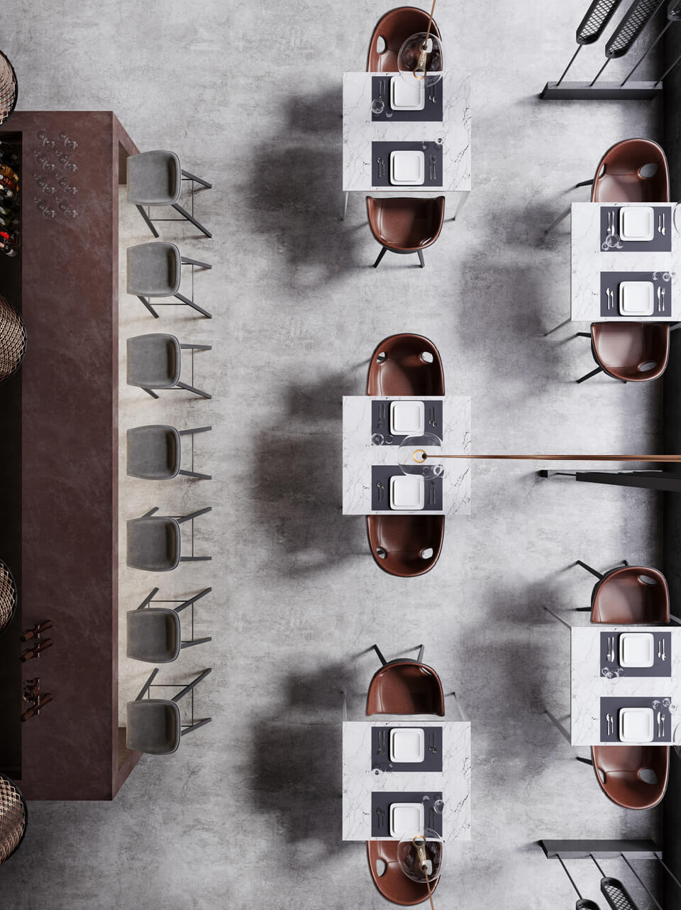 鄭州個性時尚西餐廳裝修公司設計案例