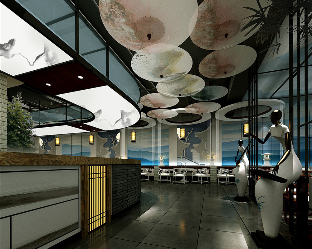 安徽人民公社中式餐廳設(shè)計公司裝修案例