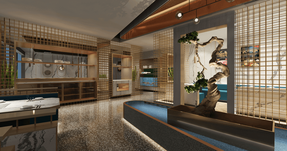 鄭州川道館禪意中餐廳裝修公司設計案例