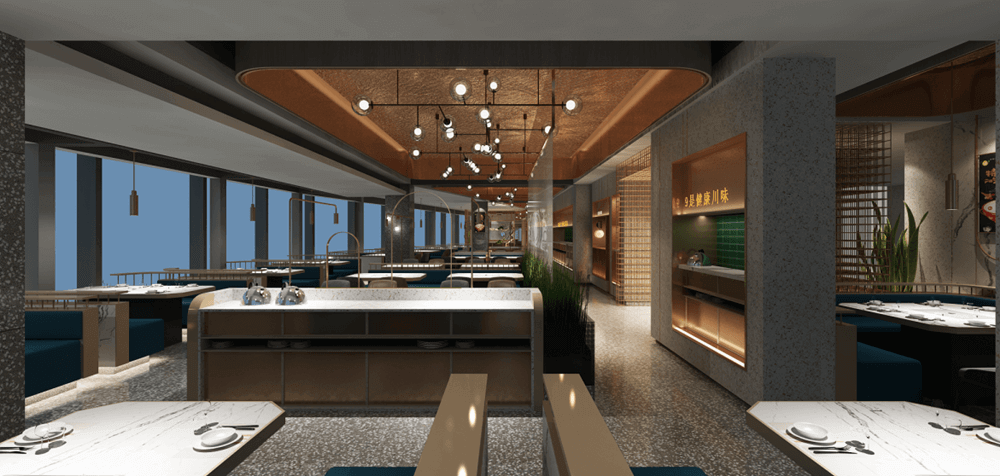 鄭州川道館禪意中餐廳裝修公司設計案例