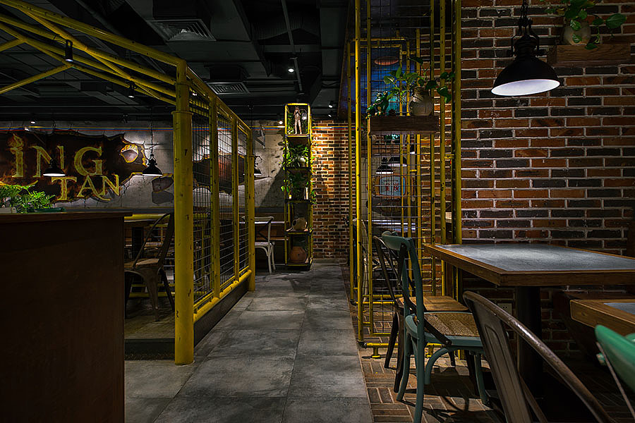 鄭州星炭鍋鍋香烤魚店裝修公司設計案例