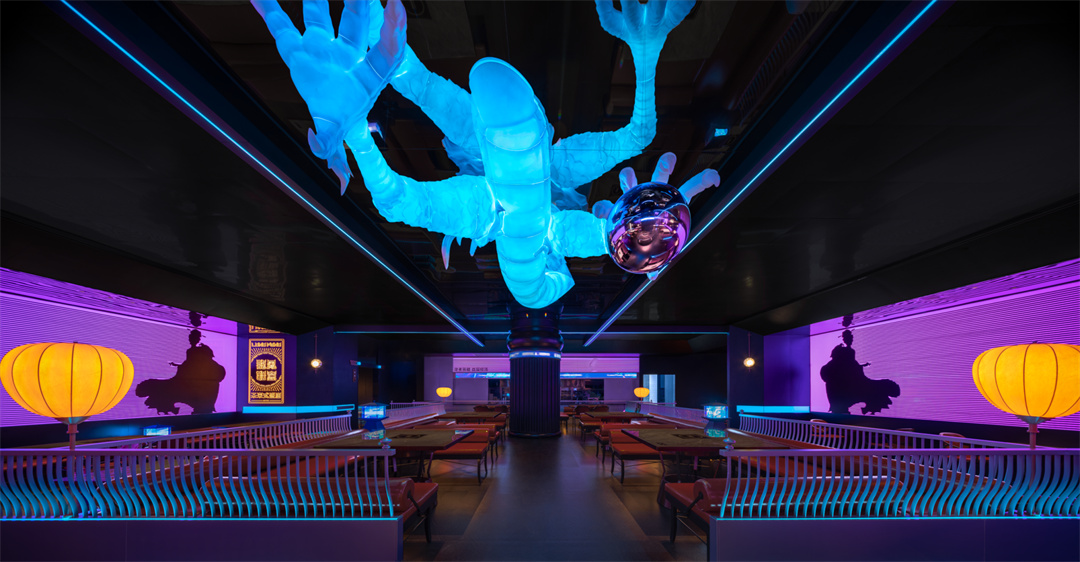 超酷國潮朋克風火鍋串串店裝修設計案例(圖4)