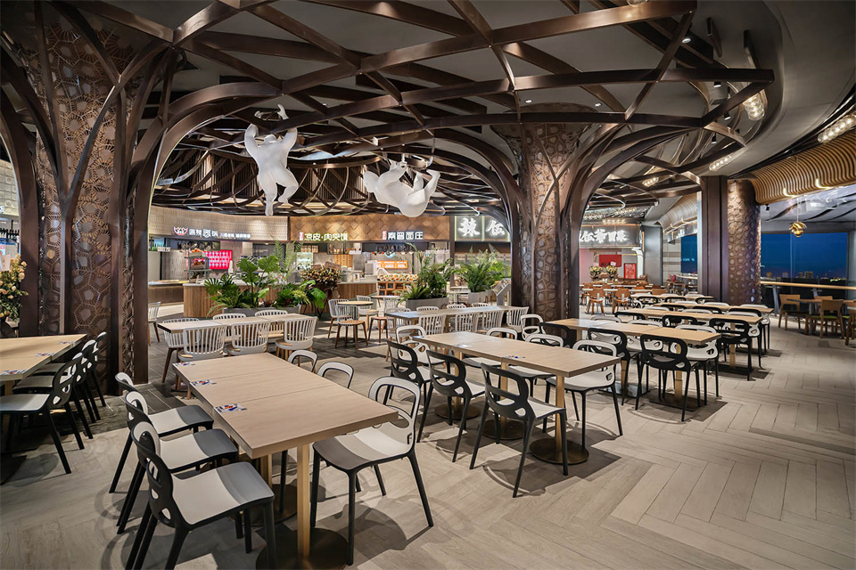 鄭州美食廣場設(shè)計公司食通天美食市集裝修案例(圖13)