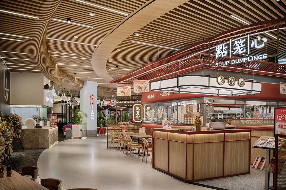 鄭州美食廣場設(shè)計公司食通天美食市集裝修案例(圖17)