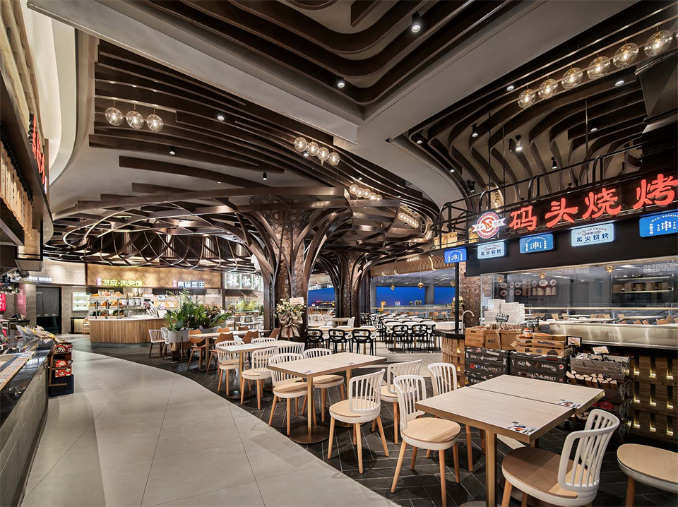 鄭州美食廣場設(shè)計公司食通天美食市集裝修案例(圖23)