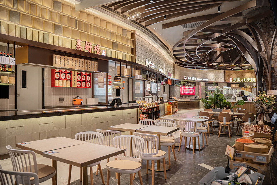 鄭州美食廣場設(shè)計公司食通天美食市集裝修案例(圖28)