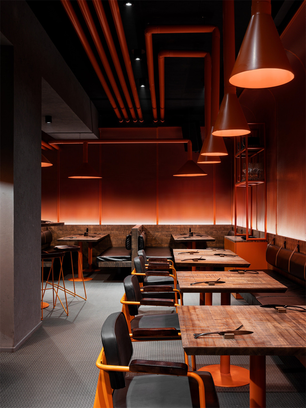 金屬工業(yè)風(fēng)牛肉投幣燒烤店裝修設(shè)計方案(圖5)