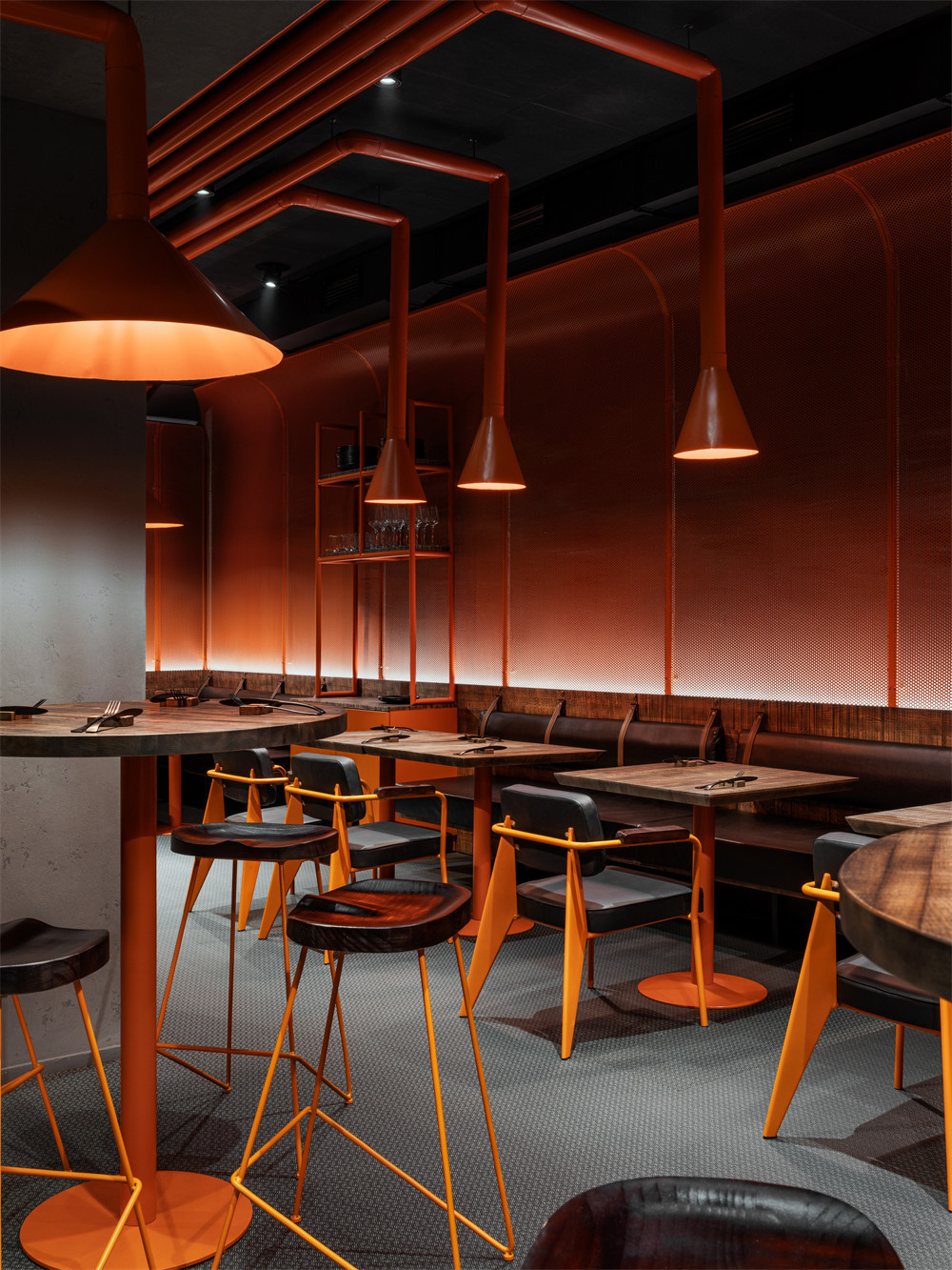 金屬工業(yè)風(fēng)牛肉投幣燒烤店裝修設(shè)計方案(圖9)